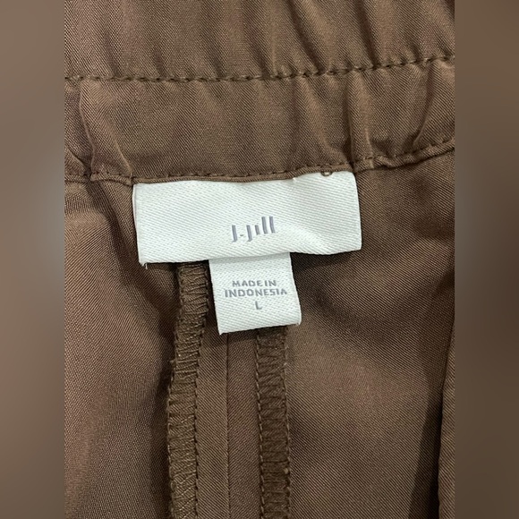 J. Jill Brown Cropped Modal Blend Casual Soft Wide Leg Pants Size Large - Picture 8 of 9